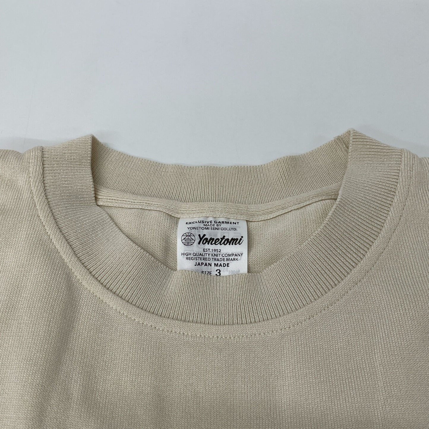 Yonetomi ヨネトミ 95-242-024 アイボリー シルク100 ショートスリーブクルーネックニット トップス 3