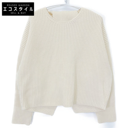 CELINE セリーヌ 2 3BX8/6806 ｱｲﾎﾞﾘｰ ｳｰﾙｶｼﾐﾔ ﾌｨｰﾋﾞｰ期 ｵｰﾌﾟﾝﾊﾞｯｸﾞﾃﾞｻﾞｲﾝﾆｯﾄ トップス XS