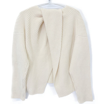 CELINE セリーヌ 2 3BX8/6806 ｱｲﾎﾞﾘｰ ｳｰﾙｶｼﾐﾔ ﾌｨｰﾋﾞｰ期 ｵｰﾌﾟﾝﾊﾞｯｸﾞﾃﾞｻﾞｲﾝﾆｯﾄ トップス XS