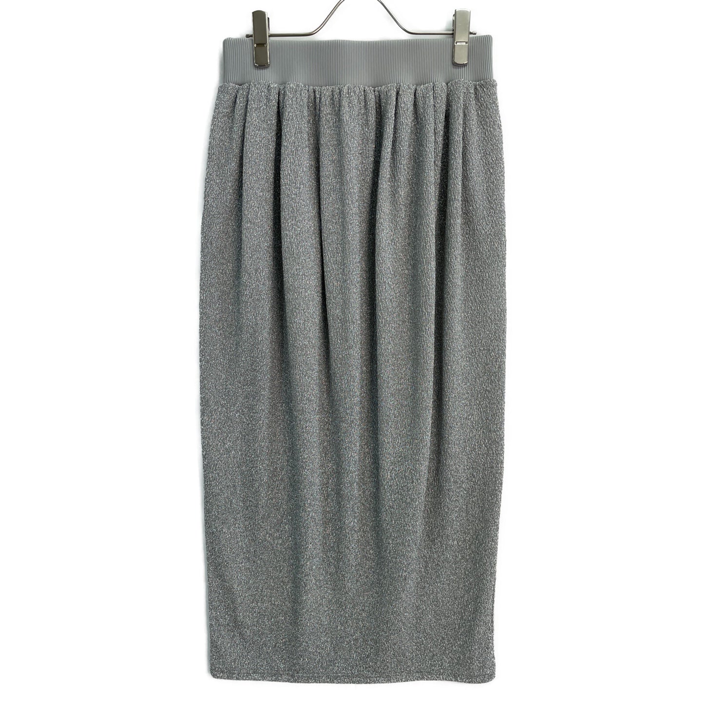 ADORE アドーア 24年製 531-5120109 ｼﾙﾊﾞｰ ｼｬｲﾆｰﾆｯﾄｼﾞｬｶﾞｰﾄﾞｽｶｰﾄ スカート 38