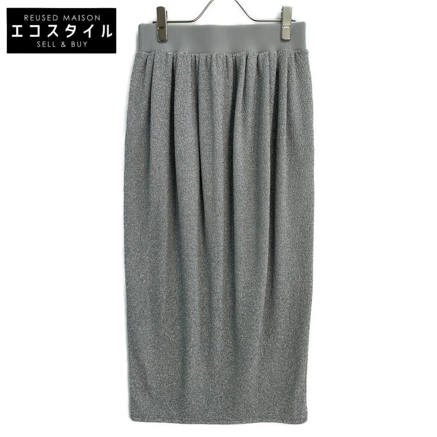 ADORE アドーア 24年製 531-5120109 ｼﾙﾊﾞｰ ｼｬｲﾆｰﾆｯﾄｼﾞｬｶﾞｰﾄﾞｽｶｰﾄ スカート 38