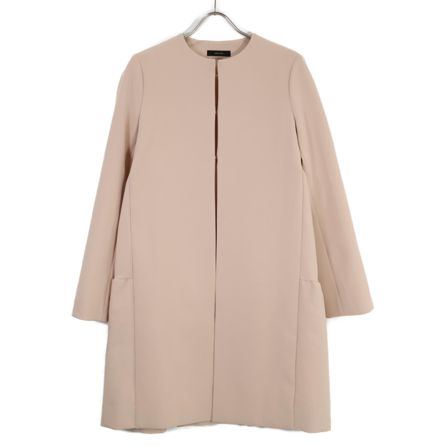 YOKOCHAN ヨーコチャン YCC-622-180 ﾋﾟﾝｸ ﾎﾟﾘｴｽﾃﾙ×ﾚｰﾖﾝ ﾀｯｸﾎﾞﾘｭｰﾑﾊﾞｯｸﾃｨｱｰﾄﾞｺｰﾄ コート 36