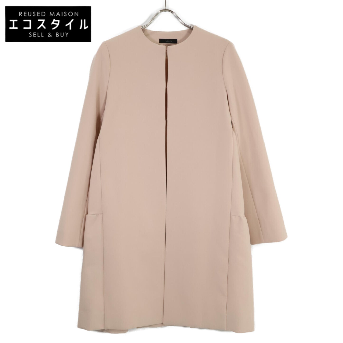 YOKOCHAN ヨーコチャン YCC-622-180 ﾋﾟﾝｸ ﾎﾟﾘｴｽﾃﾙ×ﾚｰﾖﾝ ﾀｯｸﾎﾞﾘｭｰﾑﾊﾞｯｸﾃｨｱｰﾄﾞｺｰﾄ コート 36