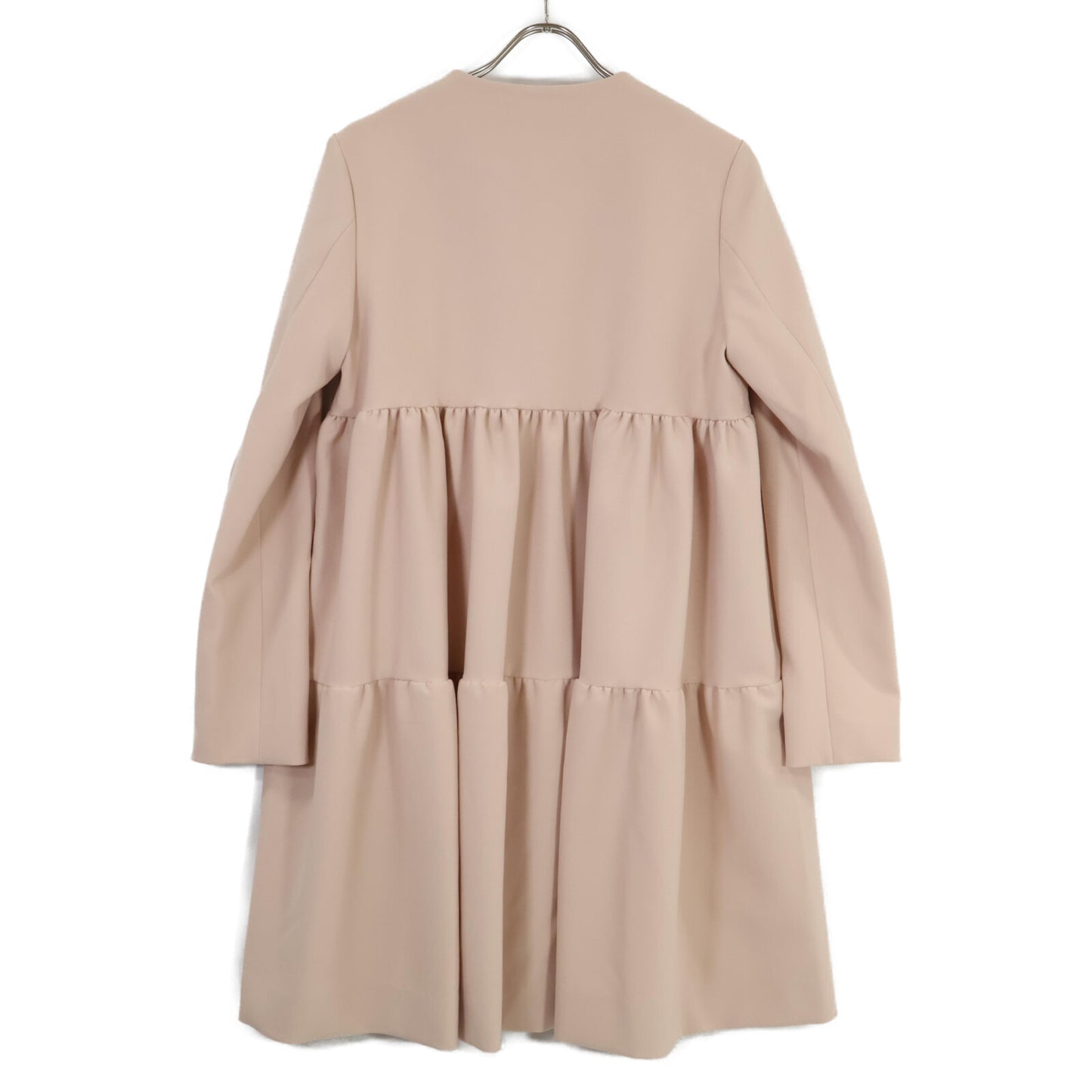 YOKOCHAN ヨーコチャン YCC-622-180 ﾋﾟﾝｸ ﾎﾟﾘｴｽﾃﾙ×ﾚｰﾖﾝ ﾀｯｸﾎﾞﾘｭｰﾑﾊﾞｯｸﾃｨｱｰﾄﾞｺｰﾄ コート 36