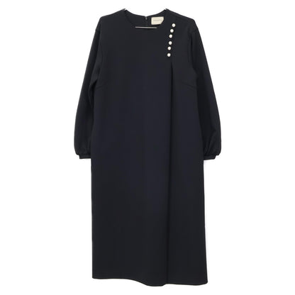 UNITED ARROWS ユナイテッドアローズ ﾌﾞﾗｯｸ ﾊﾟｰﾙﾓﾁｰﾌ ﾛﾝｸﾞｽﾘｰﾌﾞﾜﾝﾋﾟｰｽ ワンピース 38