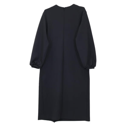 UNITED ARROWS ユナイテッドアローズ ﾌﾞﾗｯｸ ﾊﾟｰﾙﾓﾁｰﾌ ﾛﾝｸﾞｽﾘｰﾌﾞﾜﾝﾋﾟｰｽ ワンピース 38