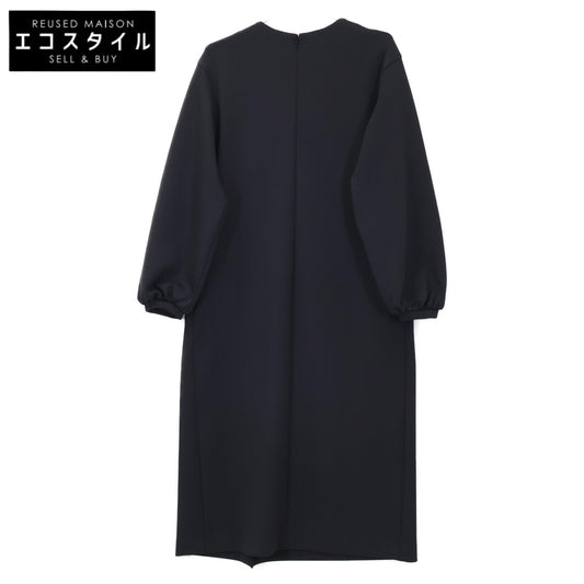 UNITED ARROWS ユナイテッドアローズ ﾌﾞﾗｯｸ ﾊﾟｰﾙﾓﾁｰﾌ ﾛﾝｸﾞｽﾘｰﾌﾞﾜﾝﾋﾟｰｽ ワンピース 38