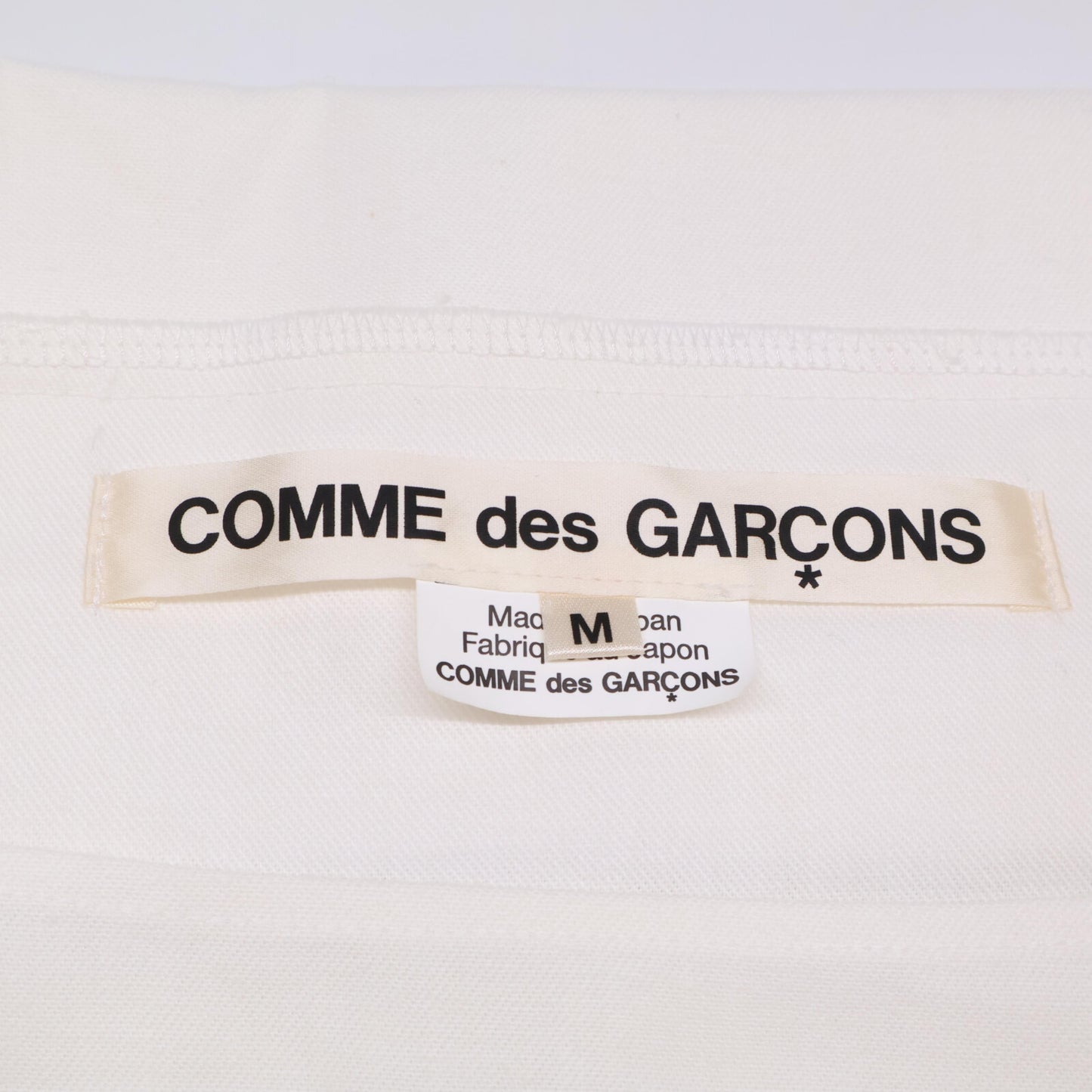 COMMEdesGARCONS コムデギャルソン 23年製 GL-B018 ホワイト コットン ショートスリーブ デザインハイネックカットソー トップス M