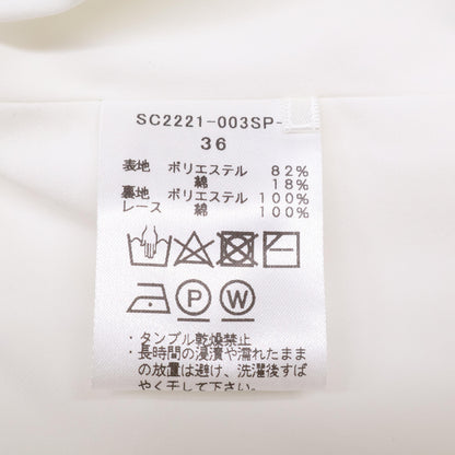 shirocon シロコン SC2221-003SP-2 ホワイト マーガレット フリル バルーンスリーブ レース バックジップ ブラウス トップス 36