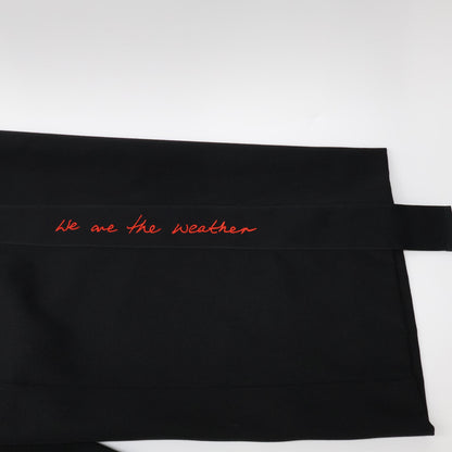 STELLA McCARTNEY ステラマッカートニー 【×WE ARE THE WEATHER】ﾌﾞﾗｯｸ 刺繍ﾃｰﾌﾟ ﾜｲﾄﾞﾊﾟﾝﾂ ボトムス 36