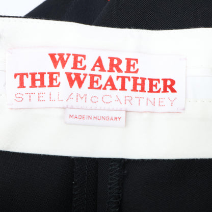 STELLA McCARTNEY ステラマッカートニー 【×WE ARE THE WEATHER】ﾌﾞﾗｯｸ 刺繍ﾃｰﾌﾟ ﾜｲﾄﾞﾊﾟﾝﾂ ボトムス 36