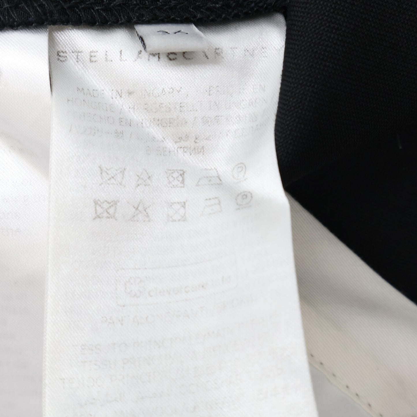 STELLA McCARTNEY ステラマッカートニー 【×WE ARE THE WEATHER】ﾌﾞﾗｯｸ 刺繍ﾃｰﾌﾟ ﾜｲﾄﾞﾊﾟﾝﾂ ボトムス 36