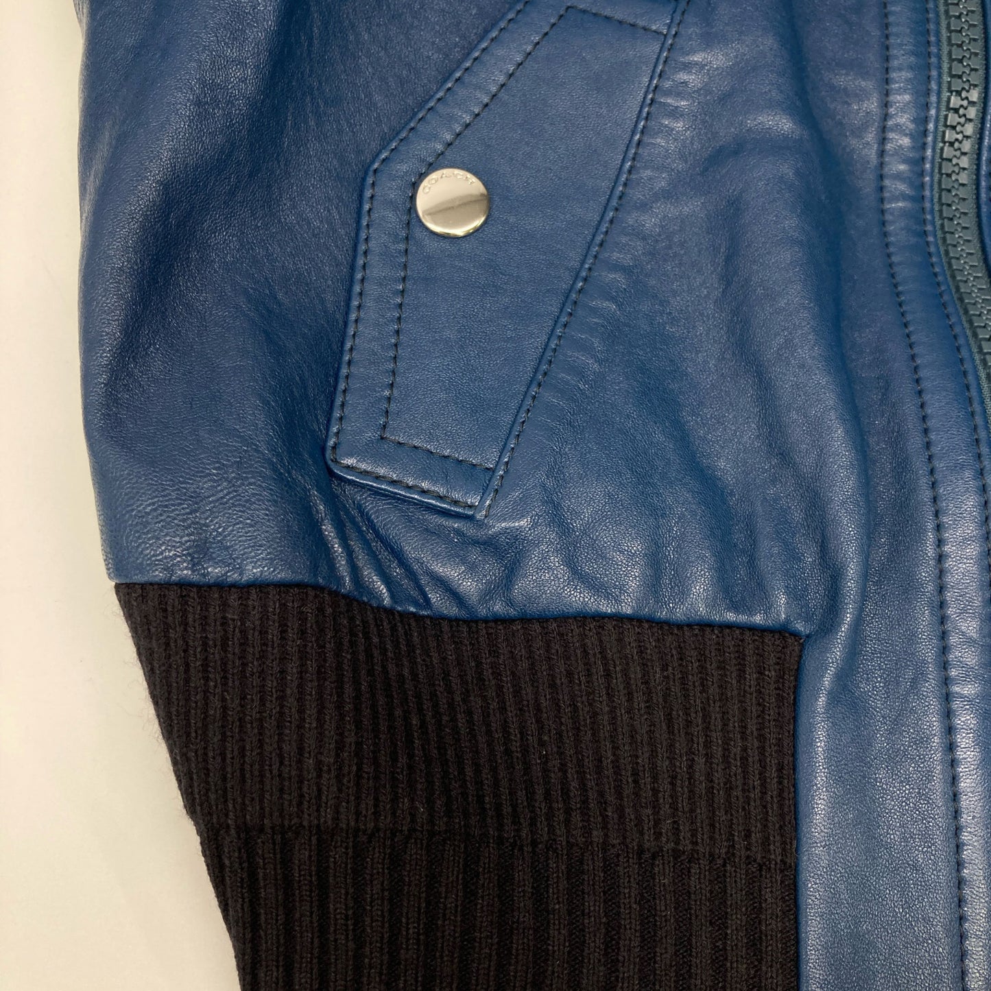 COACH コーチ ブルー ジップ ラムレザージャケット ジャケット 2