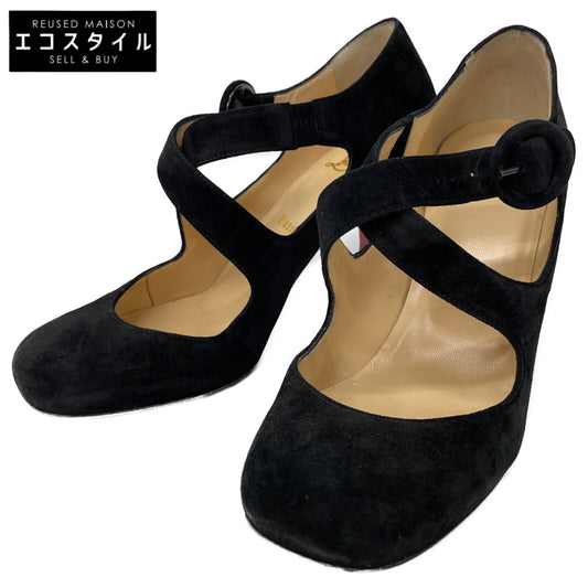 Christian Louboutin クリスチャンルブタン Miss Ellen スエード クロスストラップ スクエアトゥ シューズ 36 1/2