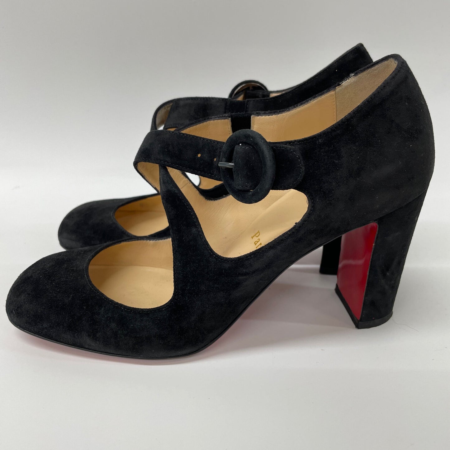 Christian Louboutin クリスチャンルブタン Miss Ellen スエード クロスストラップ スクエアトゥ シューズ 36 1/2