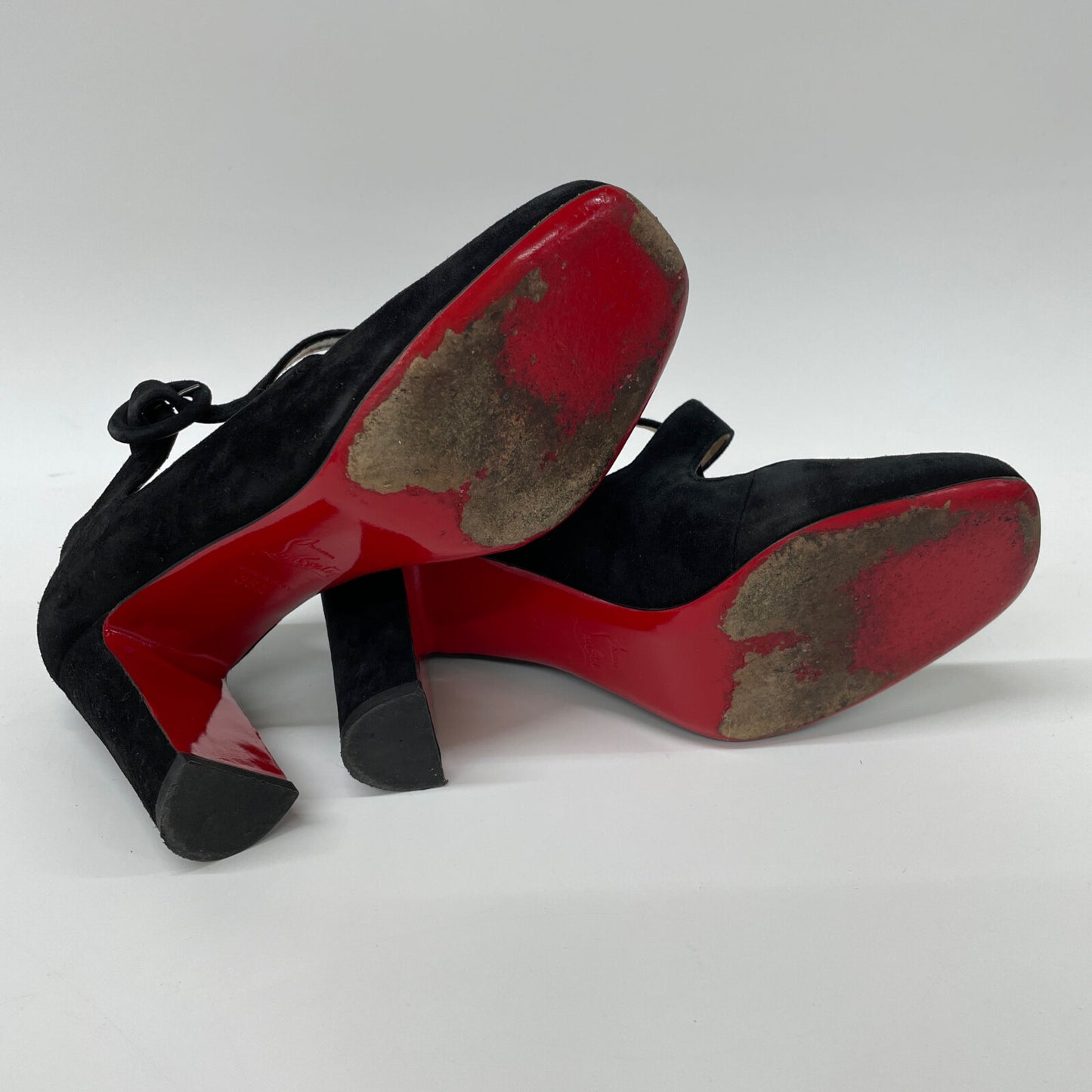 Christian Louboutin クリスチャンルブタン Miss Ellen スエード クロスストラップ スクエアトゥ シューズ 36 1/2