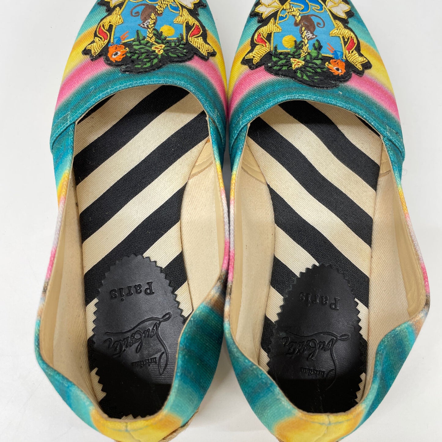 Christian Louboutin クリスチャンルブタン CARIO LOUBI FLAT ワッペン付 エスパドリーユ シューズ 37