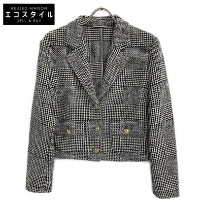 BOSS ボス ｸﾞﾚｰ ｸﾞﾚﾝﾁｪｯｸ 金ﾎﾞﾀﾝ ﾂｲｰﾄﾞｸﾛｯﾌﾟﾄﾞｼﾞｬｹｯﾄ ジャケット 40