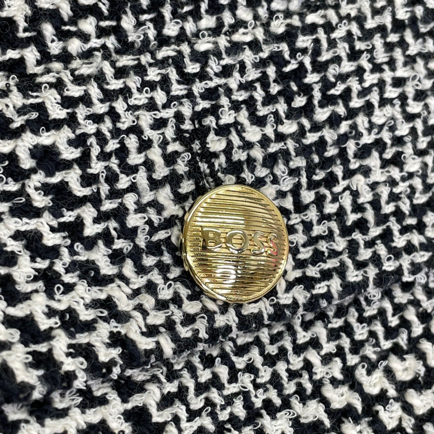 BOSS ボス ｸﾞﾚｰ ｸﾞﾚﾝﾁｪｯｸ 金ﾎﾞﾀﾝ ﾂｲｰﾄﾞｸﾛｯﾌﾟﾄﾞｼﾞｬｹｯﾄ ジャケット 40