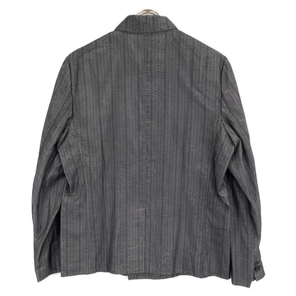 beautifulpeople ビューティフルピープル グレー オーガンジーストライプ コットンシルク ダブルフテーラード ジャケット 40