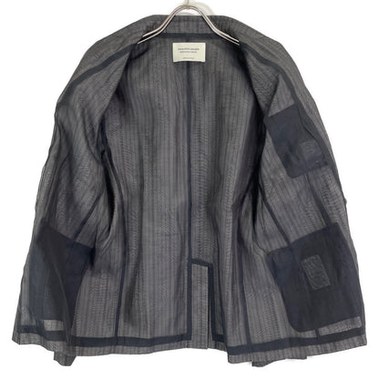 beautifulpeople ビューティフルピープル グレー オーガンジーストライプ コットンシルク ダブルフテーラード ジャケット 40