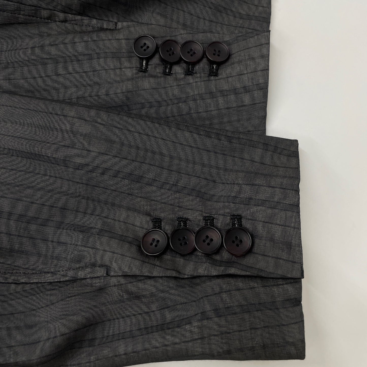 beautifulpeople ビューティフルピープル グレー オーガンジーストライプ コットンシルク ダブルフテーラード ジャケット 40