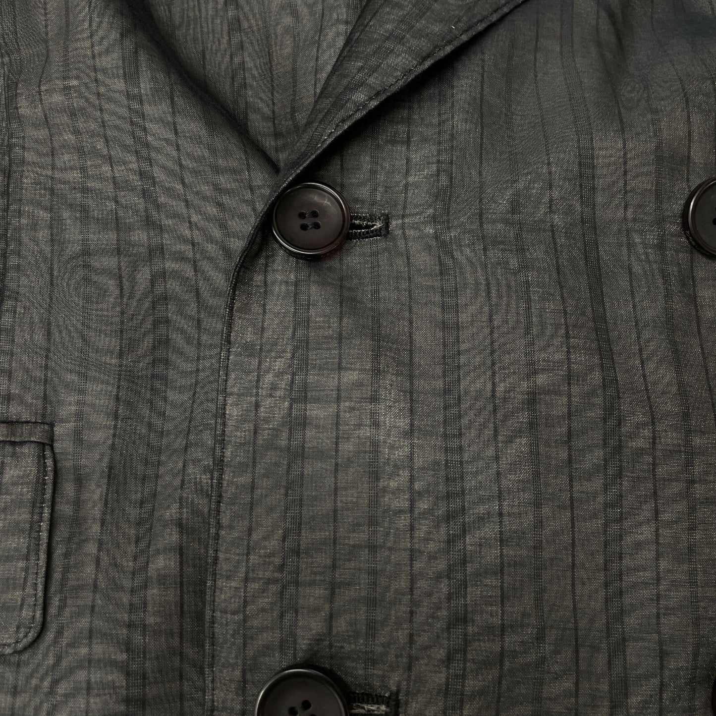 beautifulpeople ビューティフルピープル グレー オーガンジーストライプ コットンシルク ダブルフテーラード ジャケット 40