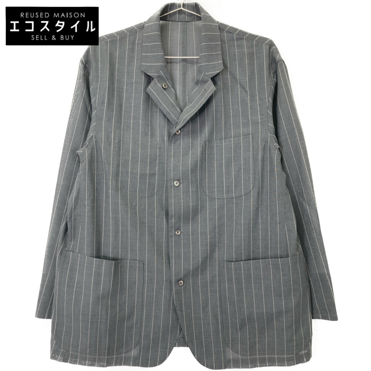 beautifulpeople ビューティフルピープル グレー wool silk stripe shirtjacket リバーシブルジャケット ジャケット 36