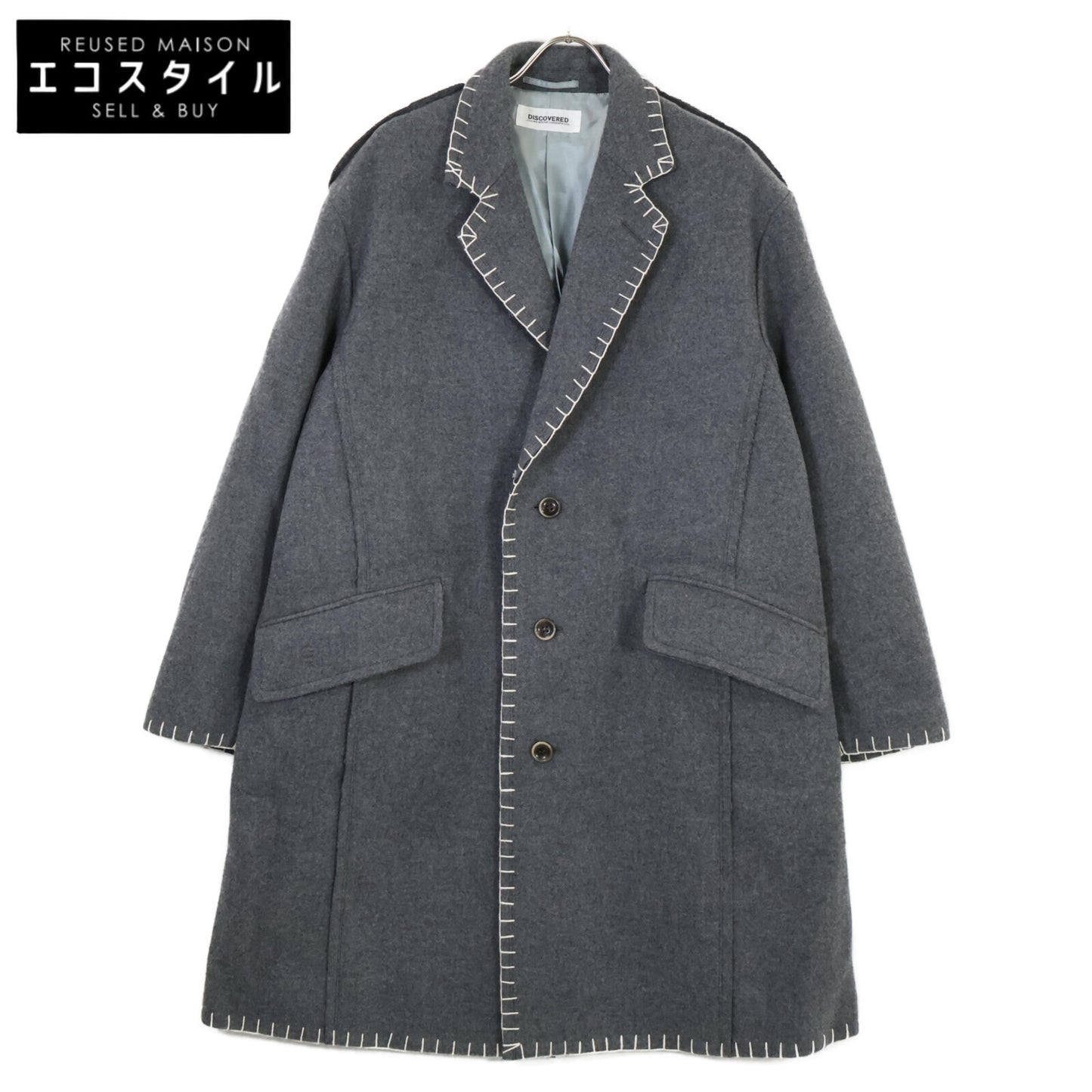 DISCOVERED ディスカバード DC-23AW-C0ｰ01 ｸﾞﾚｰ BRANKET STITCH LONGer COAT コート 3