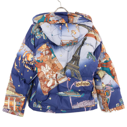 49av.Junko Shimada 49アベニュージュンコシマダ 313434124 ブルー パリナイト総柄 アシンメトリージップショートダウンジャケット ジャケット 38