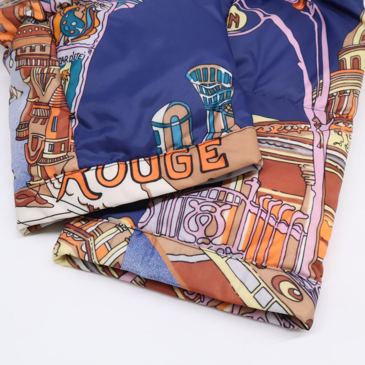 49av.Junko Shimada 49アベニュージュンコシマダ 313434124 ブルー パリナイト総柄 アシンメトリージップショートダウンジャケット ジャケット 38