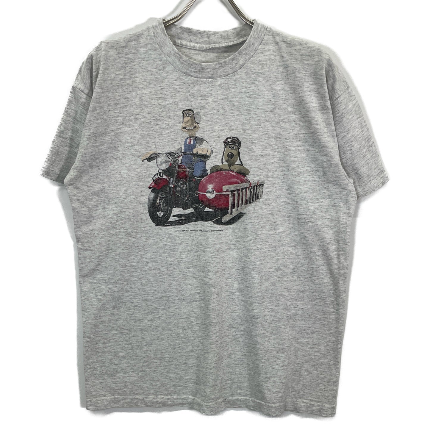 VINTAGE ヴィンテージ 90'S グレー ウォレスとグルミット プリントTシャツ トップス 不明