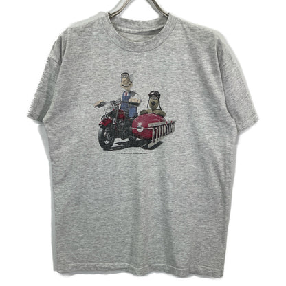 VINTAGE ヴィンテージ 90'S グレー ウォレスとグルミット プリントTシャツ トップス 不明