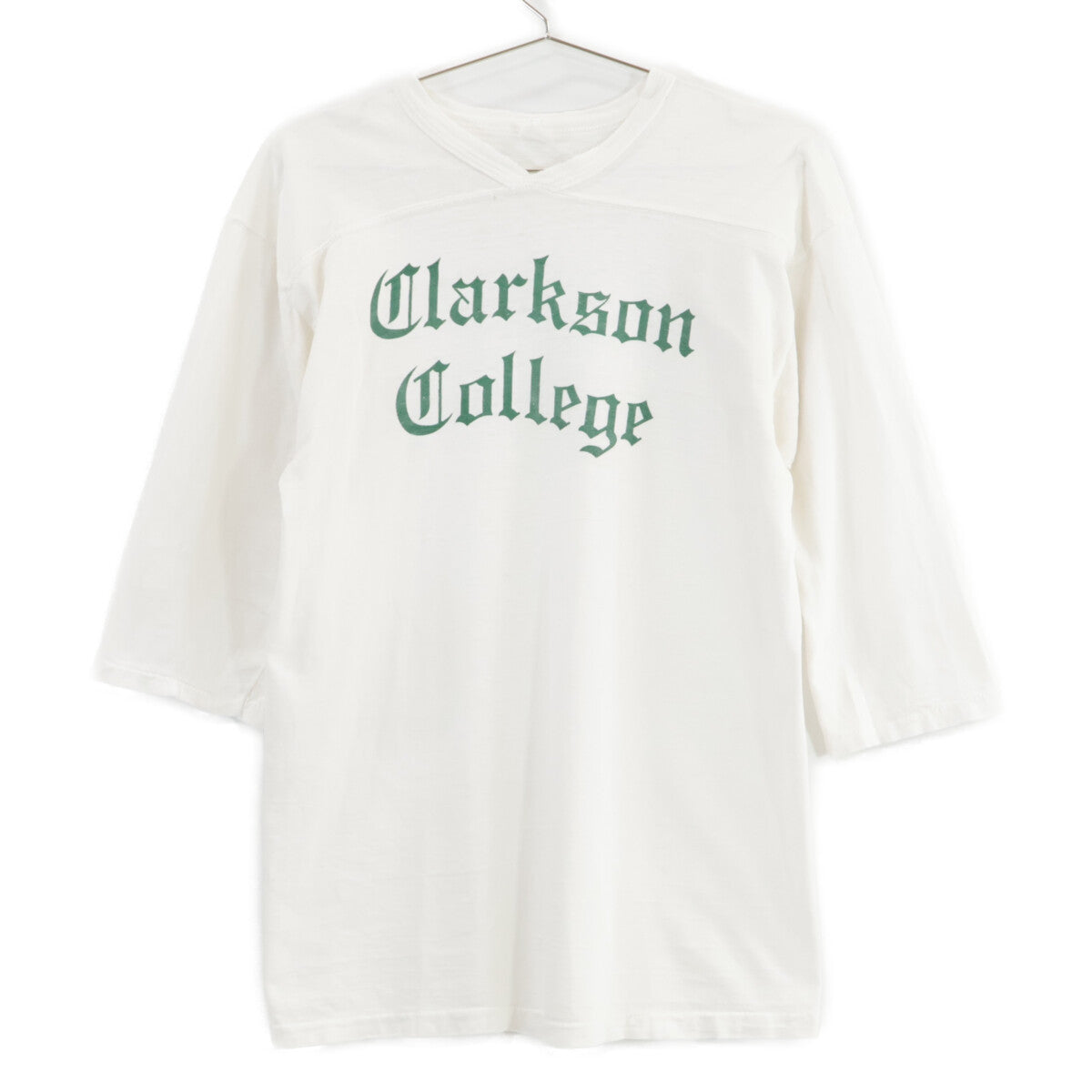 VINTAGE ヴィンテージ 70'S ﾎﾜｲﾄ Clarkson College ﾌｯﾄﾎﾞｰﾙTｼｬﾂ トップス 表記無し
