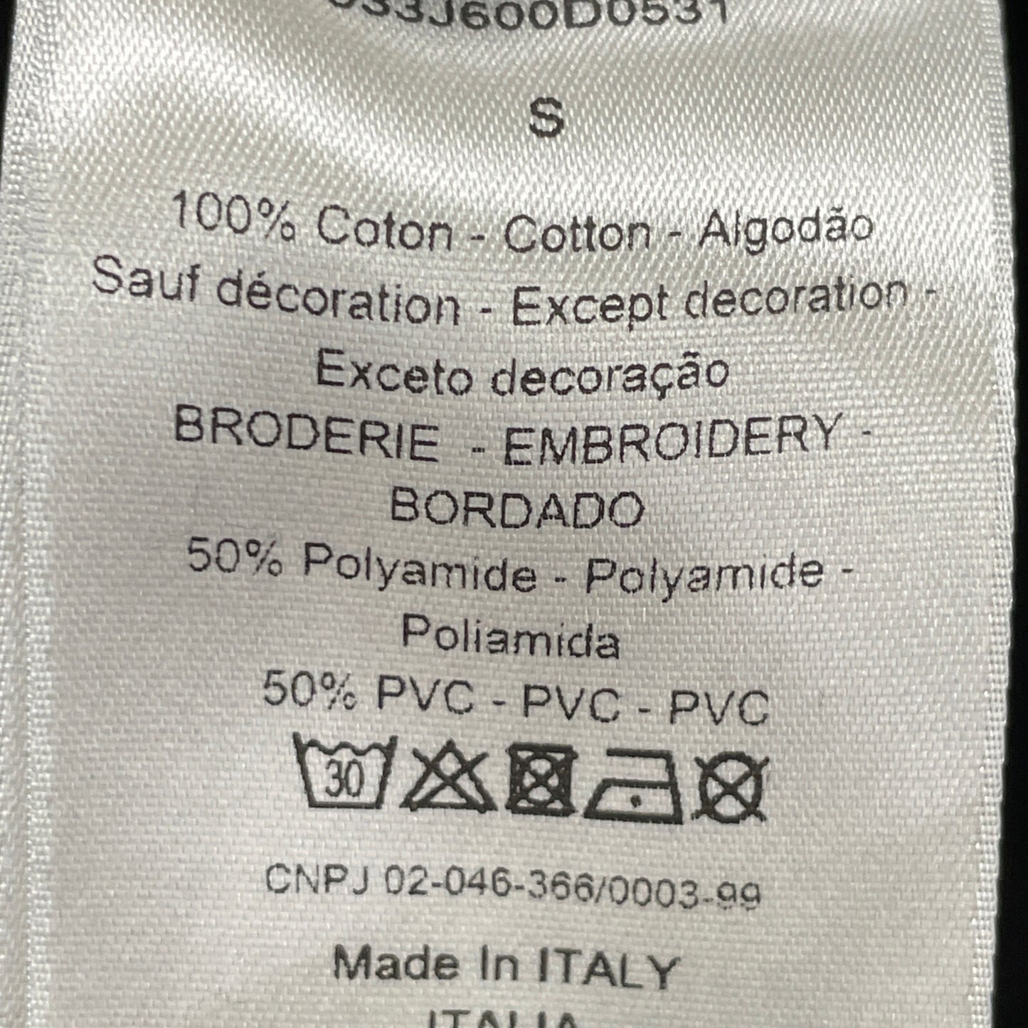 DIOR ディオール 933J601B0531 19AW ﾌﾞﾗｯｸ ｽﾘｰﾌﾞﾛｺﾞﾊﾟｯﾁﾌｰﾃﾞｯﾄﾞﾌﾟﾙｵｰﾊﾞｰｽｳｪｯﾄ トップス S