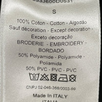 DIOR ディオール 933J601B0531 19AW ﾌﾞﾗｯｸ ｽﾘｰﾌﾞﾛｺﾞﾊﾟｯﾁﾌｰﾃﾞｯﾄﾞﾌﾟﾙｵｰﾊﾞｰｽｳｪｯﾄ トップス S