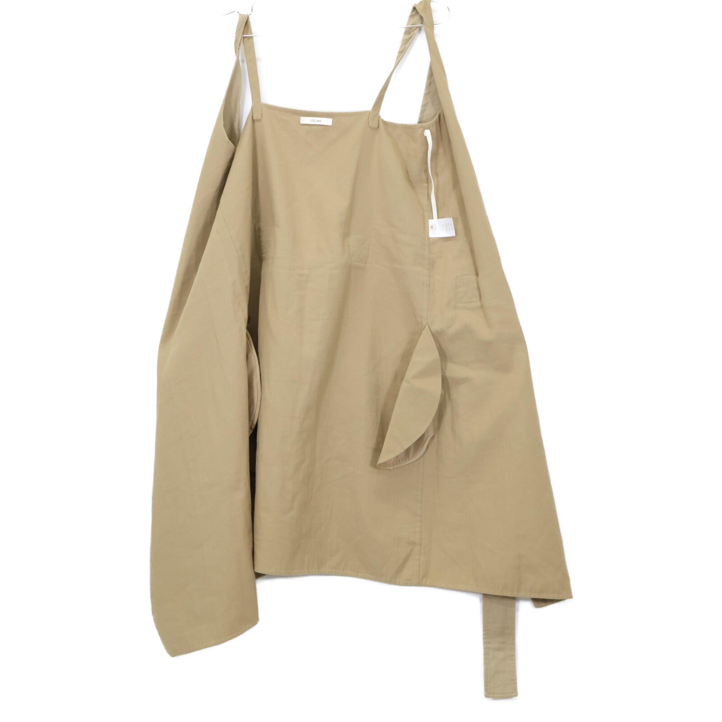 CELINE セリーヌ 2 6O05/5124 ﾍﾞｰｼﾞｭ ﾘﾈﾝｺｯﾄﾝ ﾉｰｽﾘｰﾌﾞﾗｯﾌﾟﾍﾞﾙﾃｯﾄﾞｼﾞｬｹｯﾄ ジャケット 38