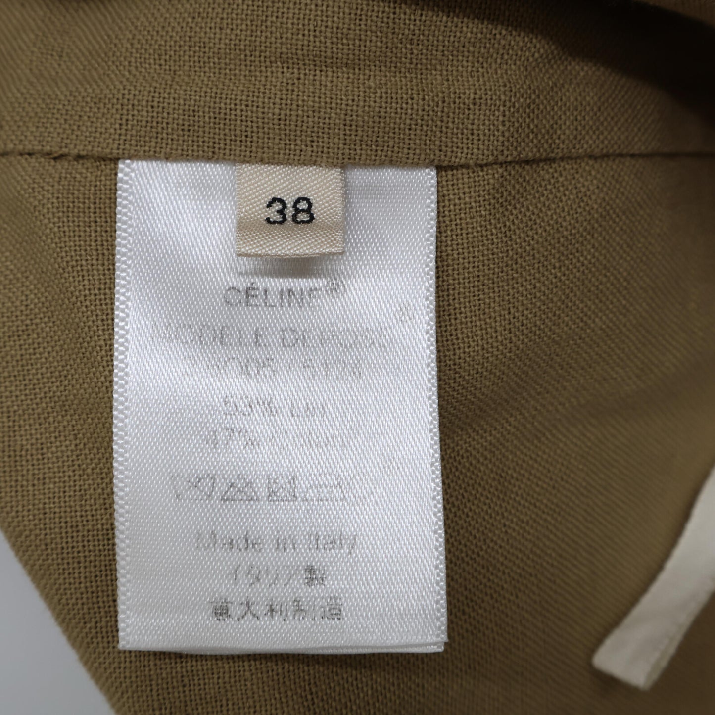 CELINE セリーヌ 2 6O05/5124 ﾍﾞｰｼﾞｭ ﾘﾈﾝｺｯﾄﾝ ﾉｰｽﾘｰﾌﾞﾗｯﾌﾟﾍﾞﾙﾃｯﾄﾞｼﾞｬｹｯﾄ ジャケット 38