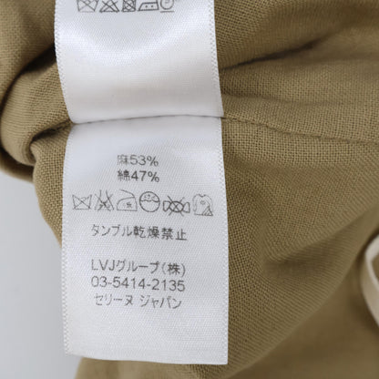 CELINE セリーヌ 2 6O05/5124 ﾍﾞｰｼﾞｭ ﾘﾈﾝｺｯﾄﾝ ﾉｰｽﾘｰﾌﾞﾗｯﾌﾟﾍﾞﾙﾃｯﾄﾞｼﾞｬｹｯﾄ ジャケット 38