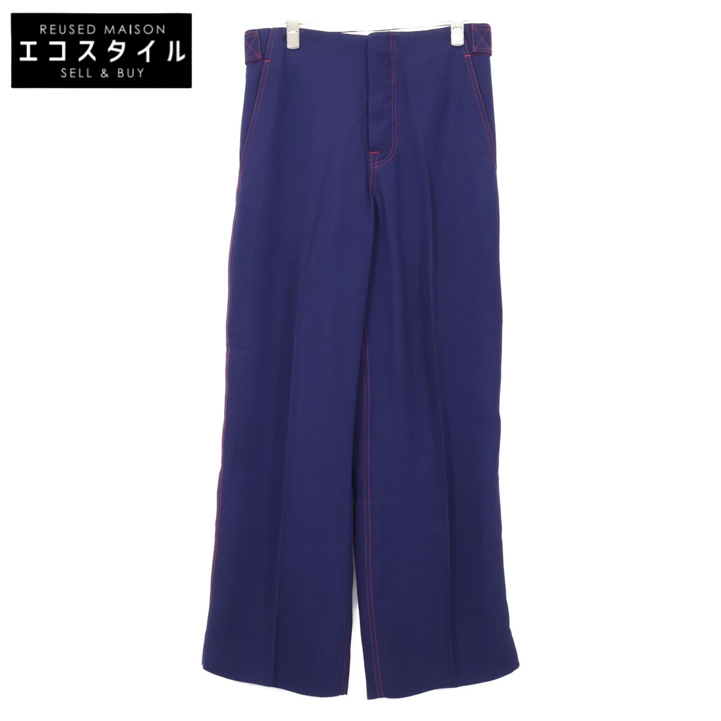 CELINE セリーヌ 2 1M60/6108 ﾈｲﾋﾞｰ ﾌｨｰﾋﾞｰ期 ﾊﾞｯｸﾎﾟｹｯﾄｽﾃｯﾁｽﾗｯｸｽﾊﾟﾝﾂ ボトムス 36