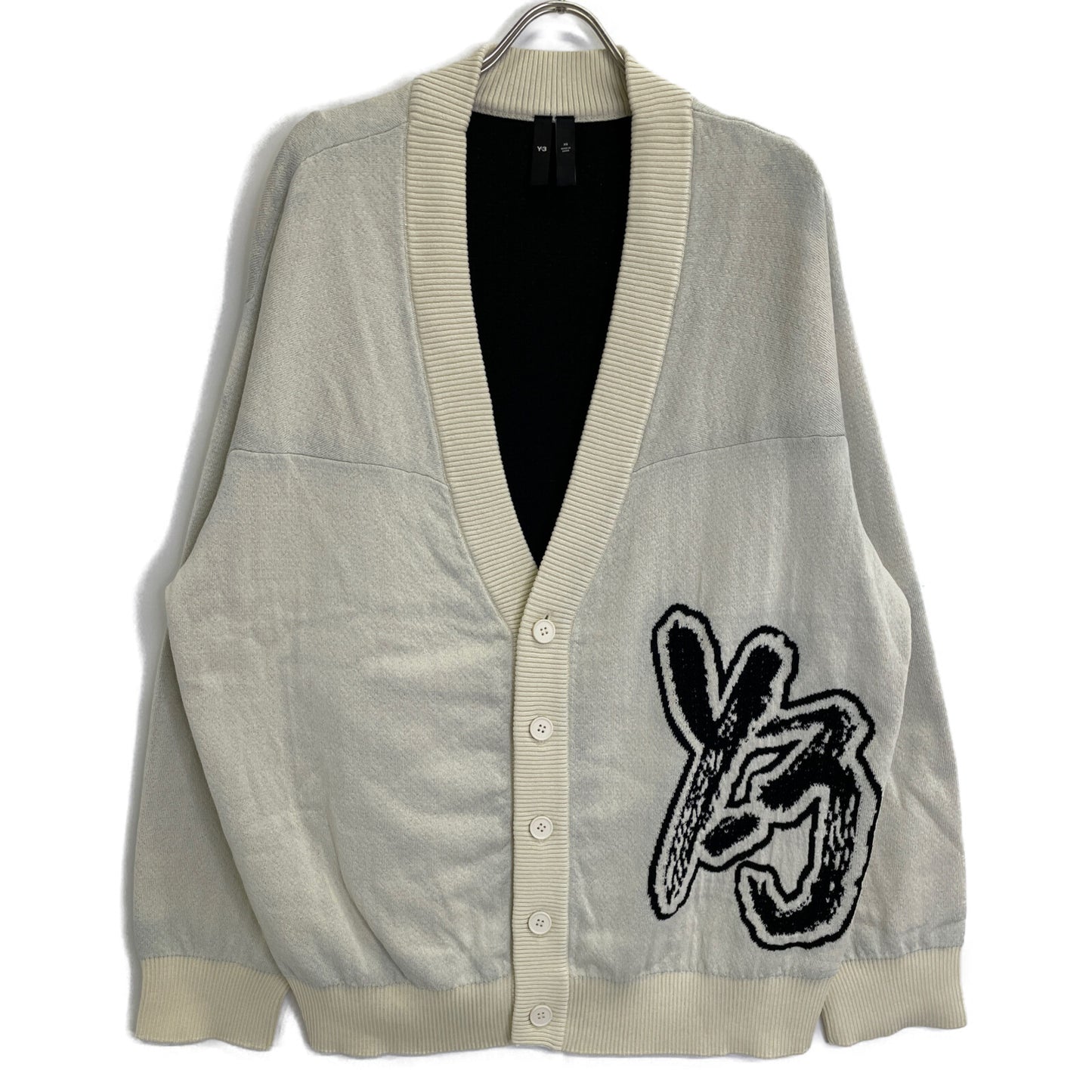Y-3 ワイスリー IA3110 23SS ﾎﾜｲﾄ LOGO KNIT CARDIGAN トップス XS