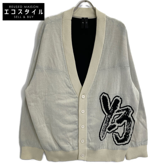 Y-3 ワイスリー IA3110 23SS ﾎﾜｲﾄ LOGO KNIT CARDIGAN トップス XS