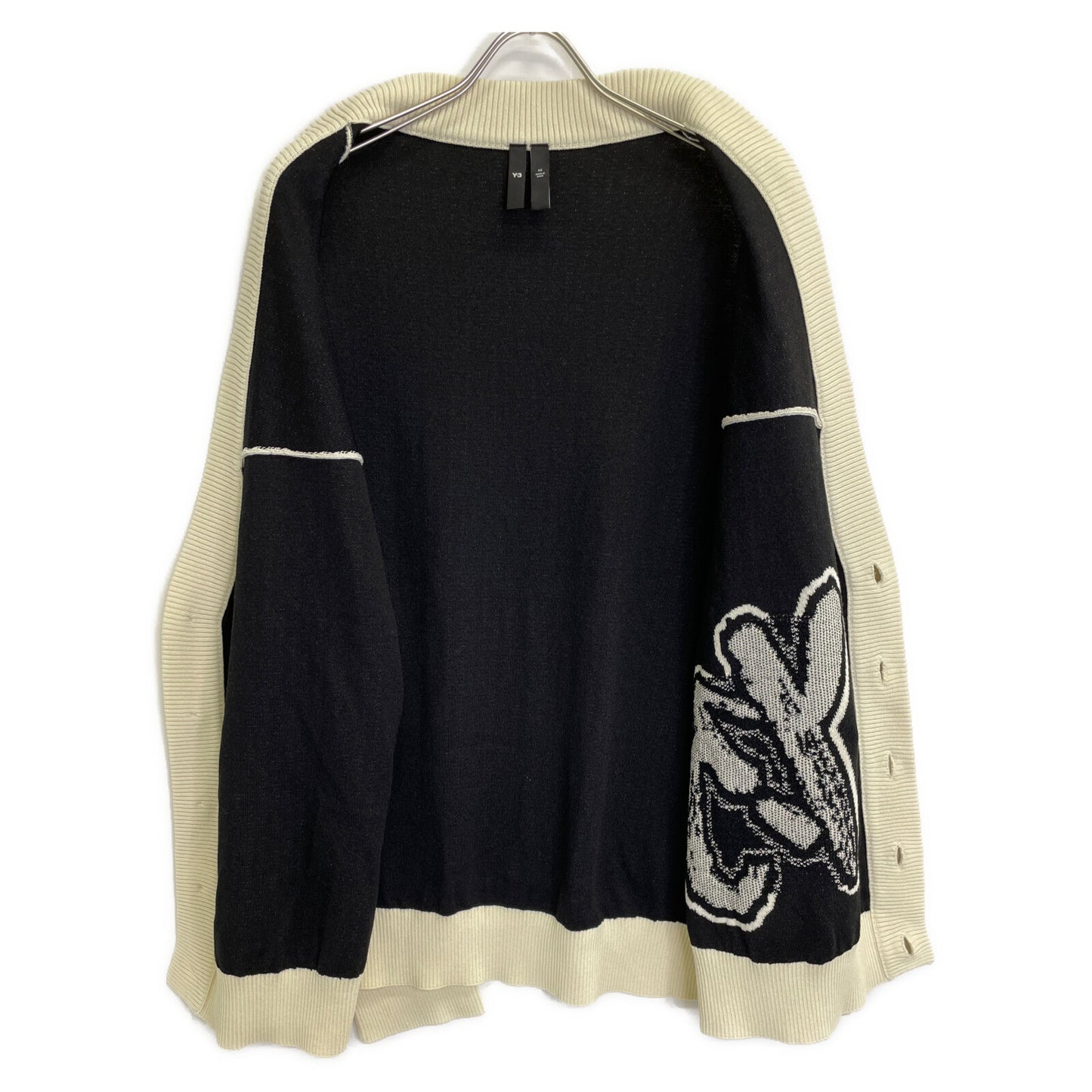 Y-3 ワイスリー IA3110 23SS ﾎﾜｲﾄ LOGO KNIT CARDIGAN トップス XS