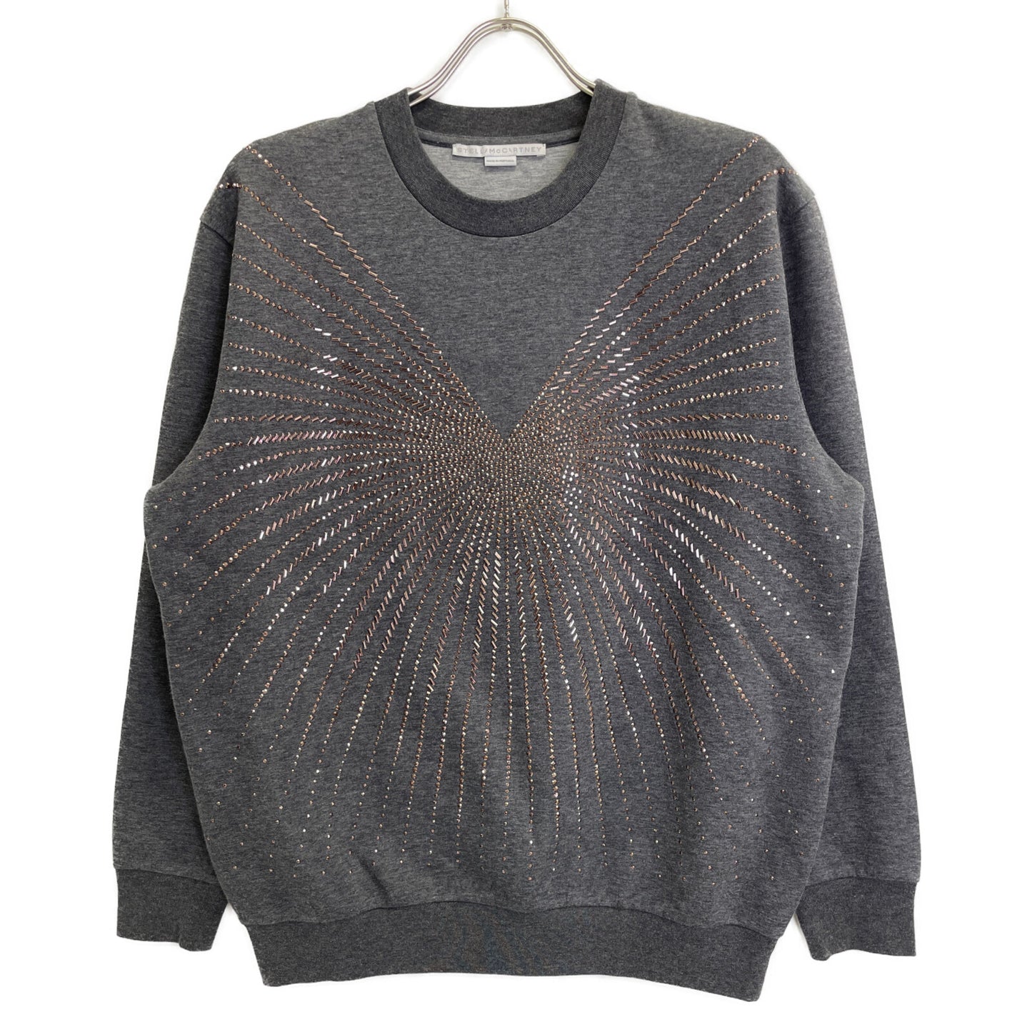 STELLA McCARTNEY ステラマッカートニー 477989 ｸﾞﾚｰ ｽﾀｯｽﾞﾃﾞｻﾞｲﾝ ﾄﾚｰﾅｰ トップス 38