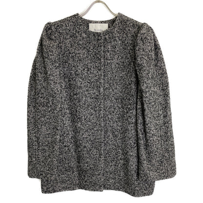 St.cecilia セントセシリア 232E3122 グレー ウールシルク パフスリーブコート ジャケット ジャケット F