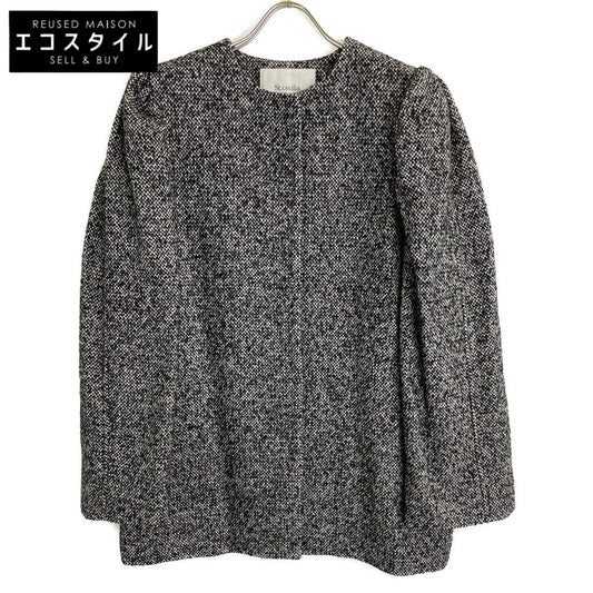 St.cecilia セントセシリア 232E3122 グレー ウールシルク パフスリーブコート ジャケット ジャケット F