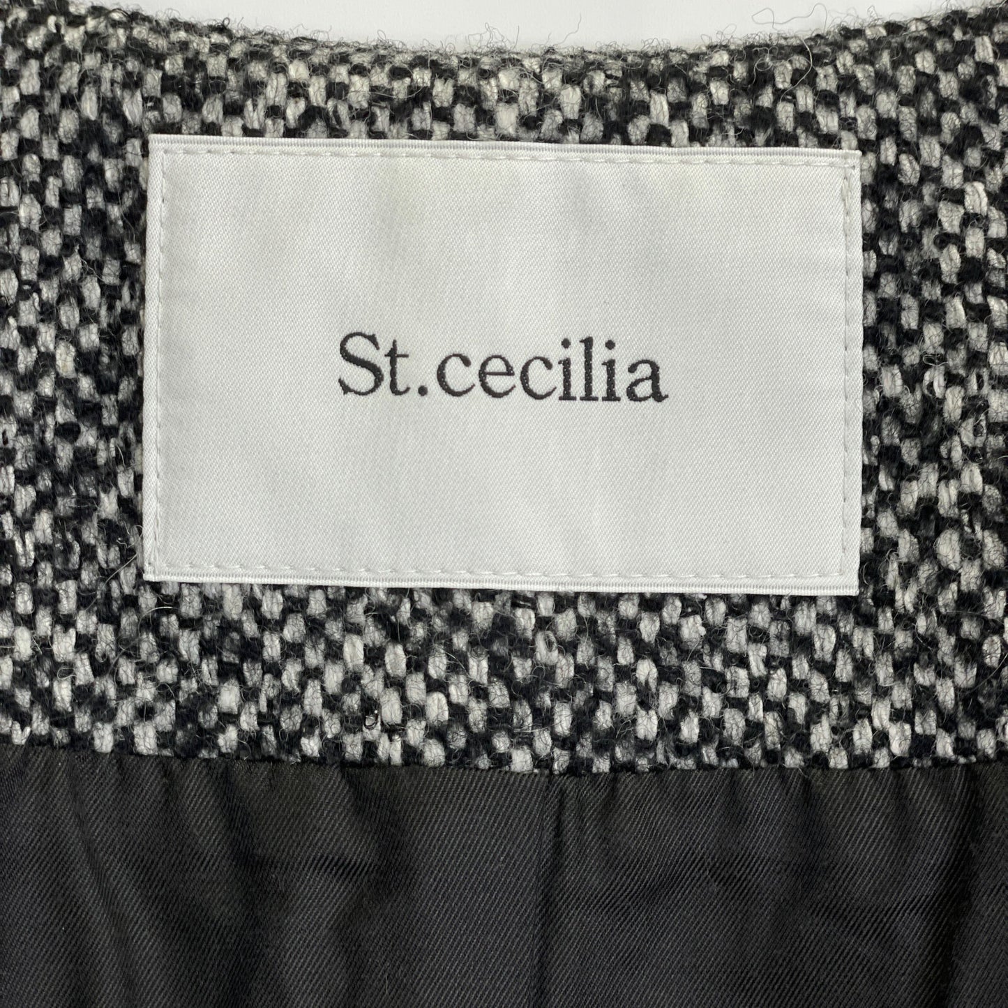 St.cecilia セントセシリア 232E3122 グレー ウールシルク パフスリーブコート ジャケット ジャケット F