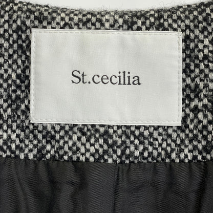 St.cecilia セントセシリア 232E3122 グレー ウールシルク パフスリーブコート ジャケット ジャケット F