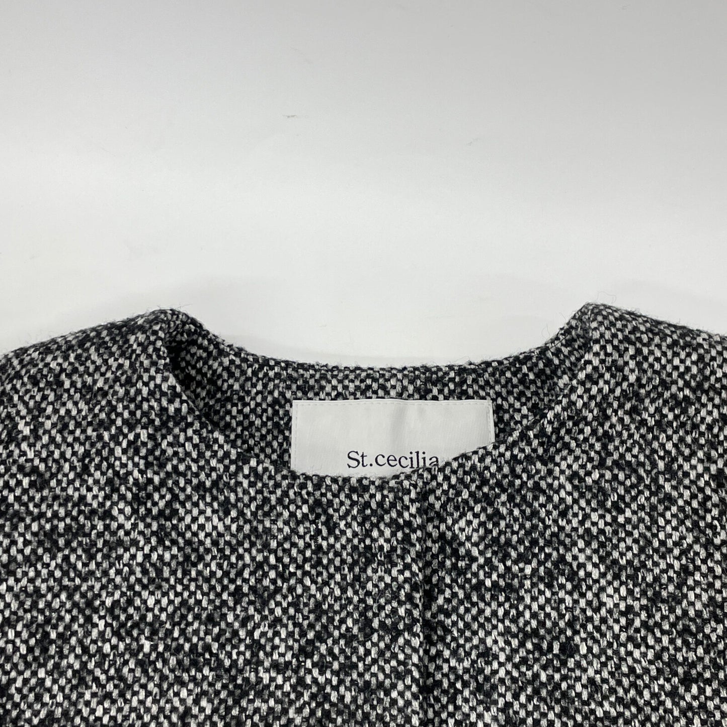 St.cecilia セントセシリア 232E3122 グレー ウールシルク パフスリーブコート ジャケット ジャケット F