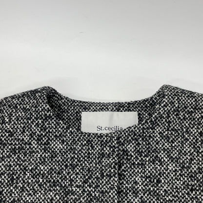 St.cecilia セントセシリア 232E3122 グレー ウールシルク パフスリーブコート ジャケット ジャケット F